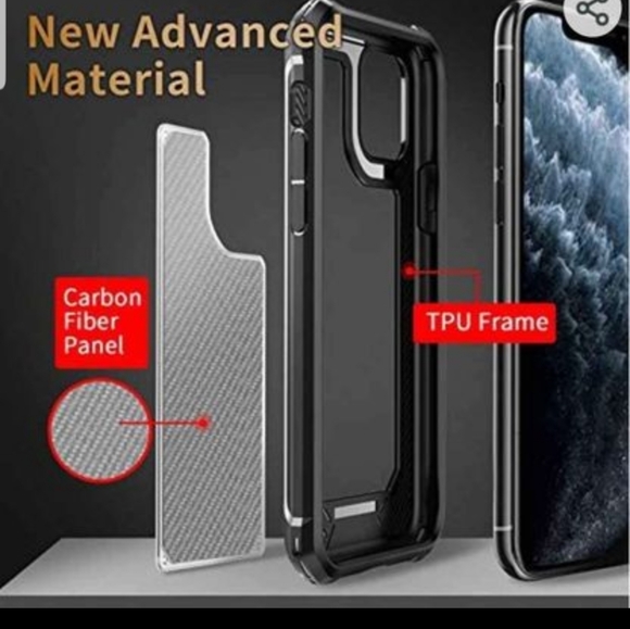 iPhone 12 Pro Max Case with Military Grade Shockproof, Hard Carbon Fiber Back... - Picture 3 of 5